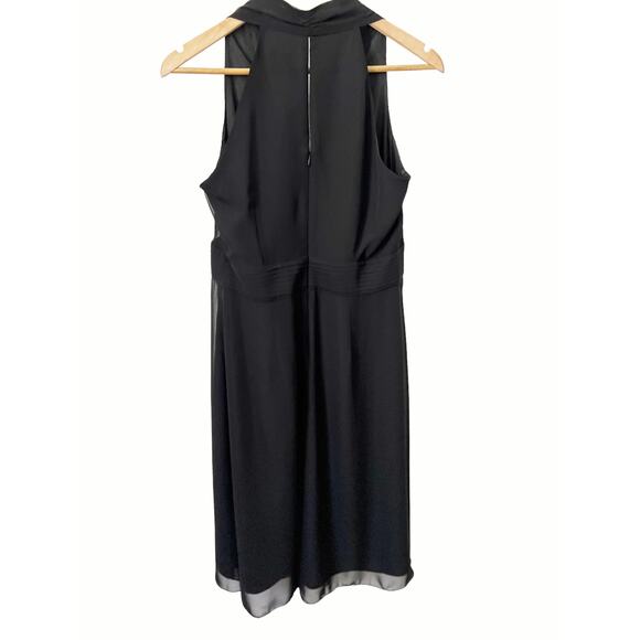 Ann Taylor Black Sleeveless Chiffon V-Neck Dress Size 6 - Picture 5 of 6